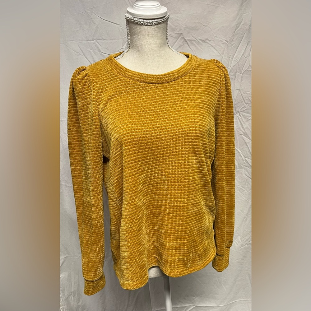 Women's Mustard Yellow Ribbed Top